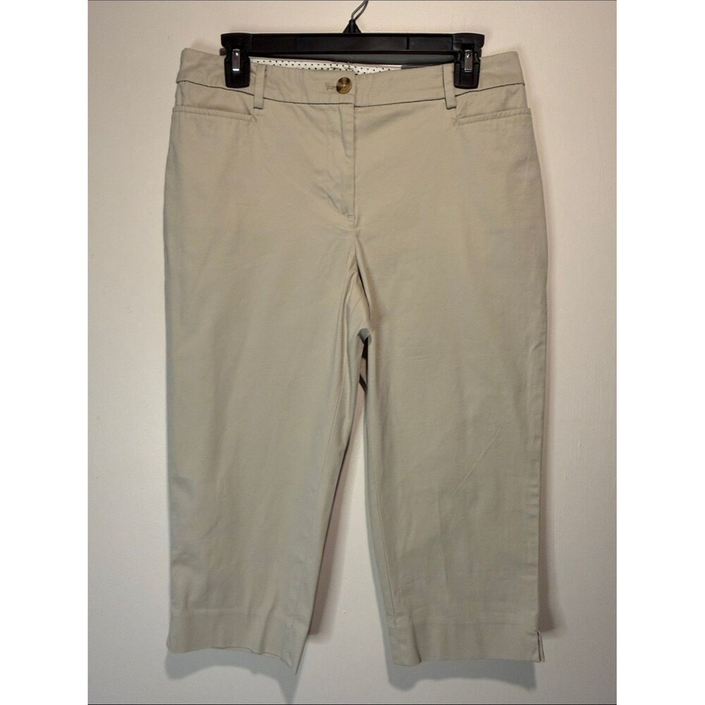 Talbots NWT Perfect Skimmer Khaki Slim Leg Crop Sits At Waist 6P